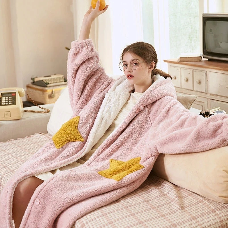 Plus Size Nightgowns For Womens Winter Thick Coral Velvet Girls Homewear Fashion Femme Sleepshirts Autumn and Winter Nightdress