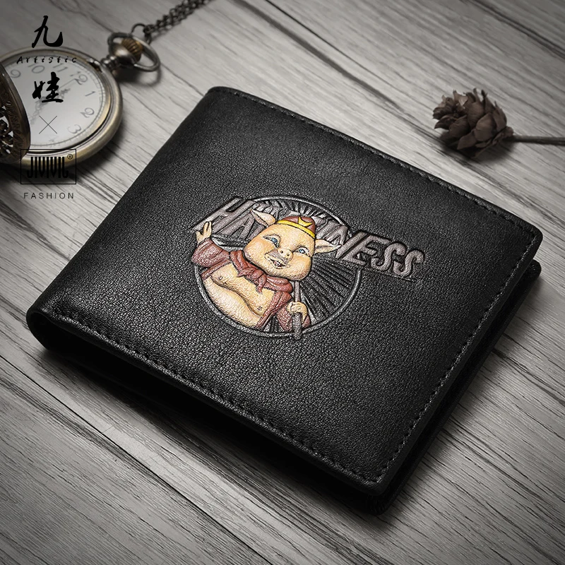 

2019 the New Genuine Leather Short Paragraph Niche Design Men's Wallet