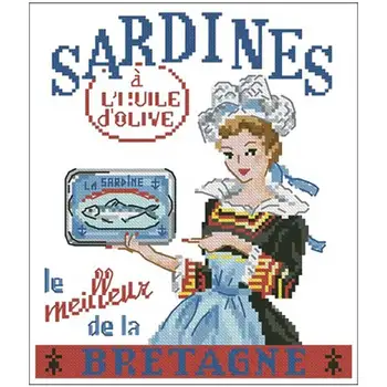 

100% cotton threads Sardineds Patterns Counted Cross Stitch 11CT 14CT 18CT DIY Cross Stitch Kit Embroidery Needlework Sets