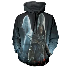 3D толстовки, Assassin's, толстовки с капюшонами с принтом, Осенние Для мужчин Для женщин Повседневное Толстовка подростковый уличные Костюмы форма