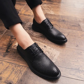 

Fashion Business Dress Men Shoes 2019 New Classic Leather Men'S Suits Shoes Fashion Slip On Dress Shoes Men Oxfords 2019 New