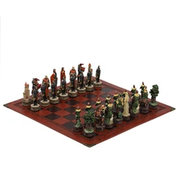 History-themed Chess 32 Painted Pieces with A Variety of Embossed Board Styles Can Choose From The Board Game Chess Set