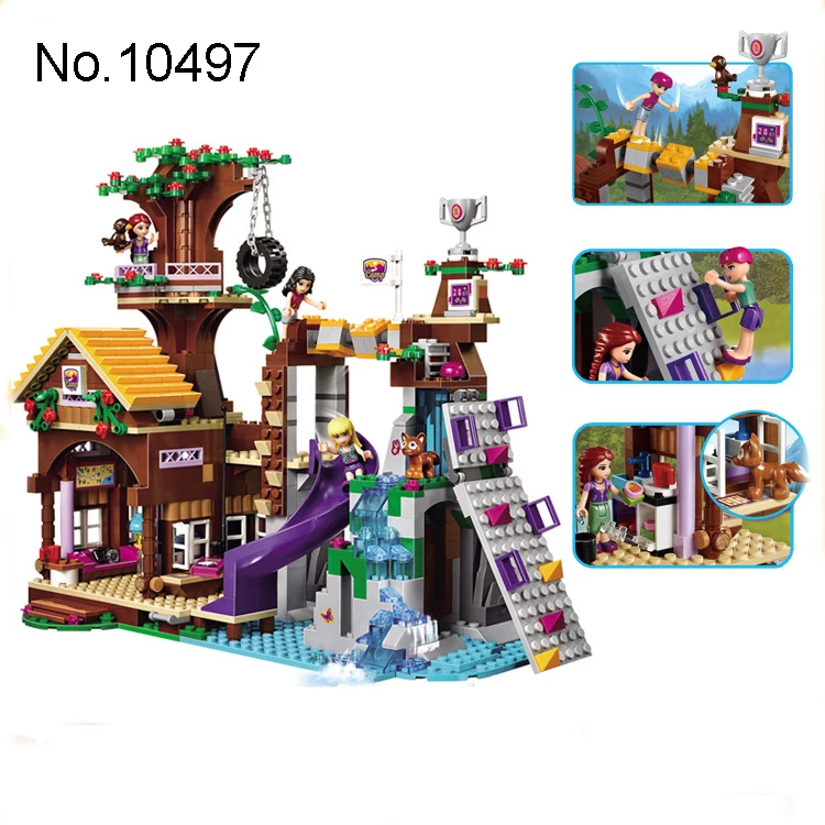 

10497 Friend 875pcs Toys For Children Girl Series Adventure Camp Bookstore Building Block Set Bricks Kids Gifts Compatible
