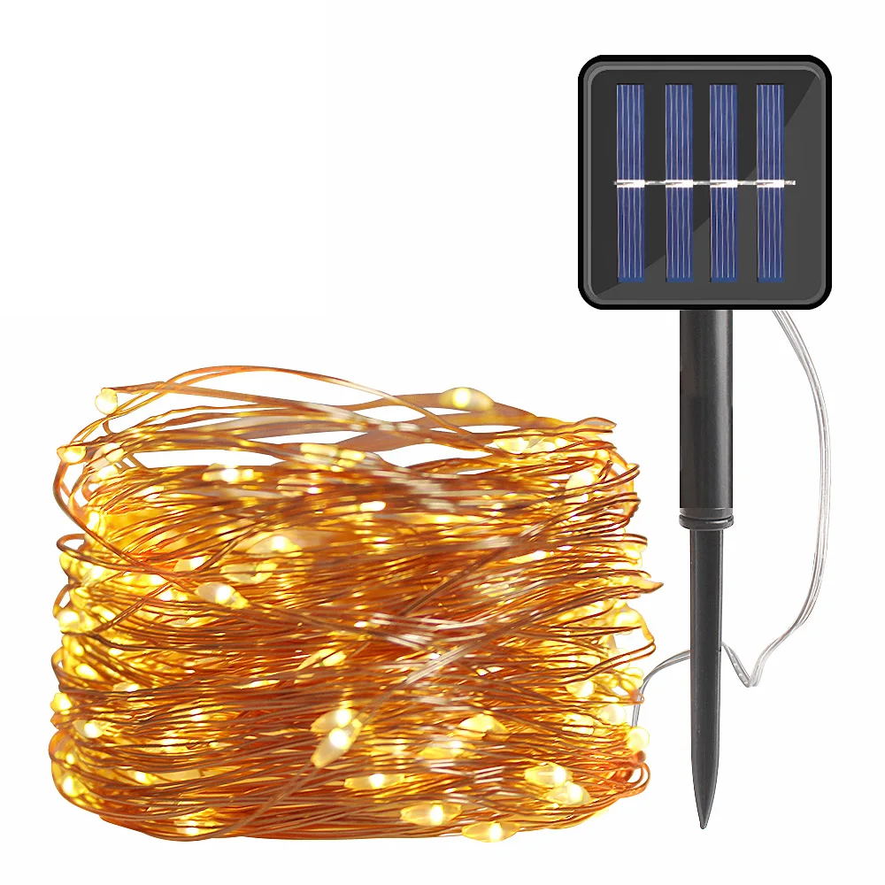 

Solar Powered Street Lamp Outdoor 20m 200 LED String Copper Wire Solar Garland Light for Garden Decoration Waterproof Xmas Party