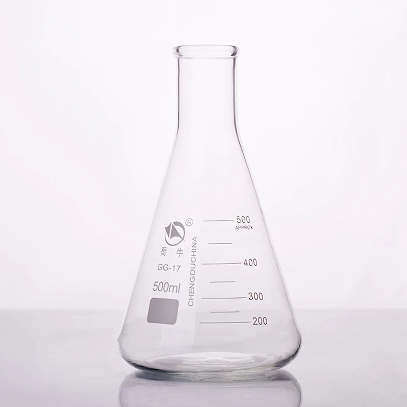 Conical flask Narrow neck with graduations Capacity 500ml Erlenmeyer normal neck. | Канцтовары для офиса и дома