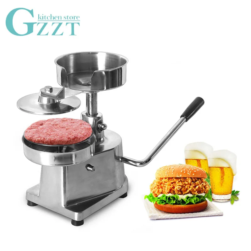 GZZT AM15 Manual Burger Patty Meat Press Machine Kitchen Hamburger Press Maker 150MM With 500Pcs Gr - 4000073673903