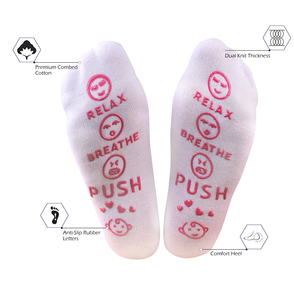 Mother-to-be Non-slip Socks RELAX BREATHE PUSH Socks wedding mother of the bride maid of honor socks birthday gifts