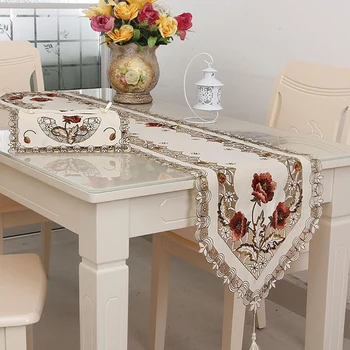 

European Style Table Flag 40 * 150cm Embroidered Table Flag Tea Table Flag Decoration Home Fabric