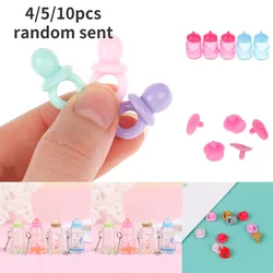 4/5/10pcs 1:12 Dollhouse Miniature Biberon Mamelons Modèle Enfants Semblant Jouer Jouets Maison de Bébé Sucette 