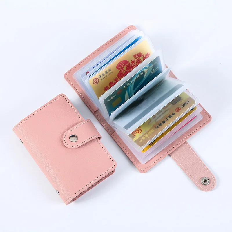 

Fashion PU Leather 26 Bits Card Case Business Card Holder Men Women Credit Passport Card Bag Candy Color ID Passport Card Wallet