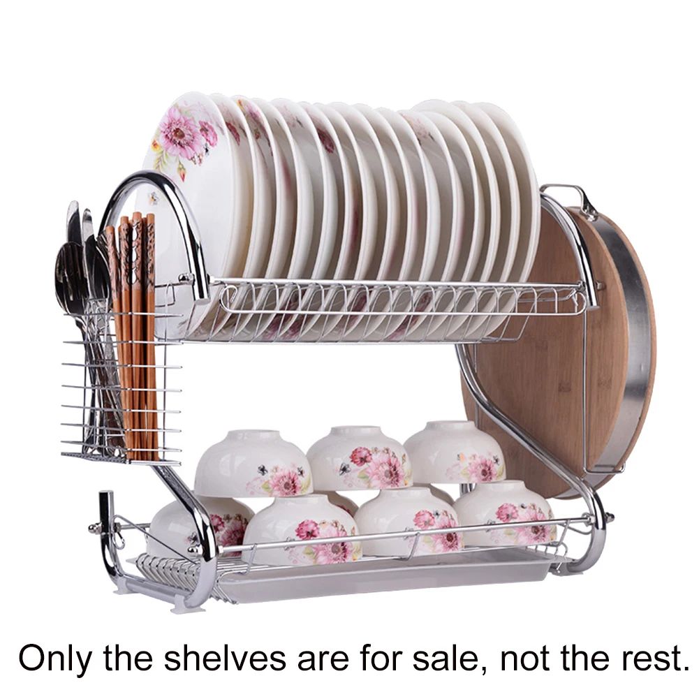 Double Layer Dish Drying Rack Shelf Holder Basket Cup Utensil Dryer Organizer Dish Rack Dishes Drying Double Layer Dish Drying Rack Shelf Holder Basket Cup