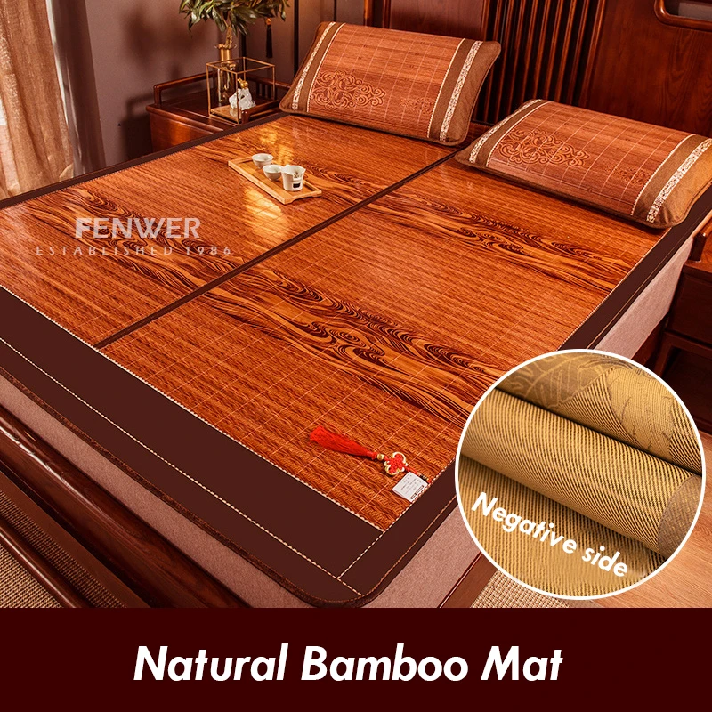 FENWER Summer mattress, natural bamboo mat, tatami mattress, foldable