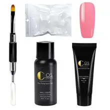 Маникюрный набор, полигель, набор, 1 шт., 15 мл, полигель для наращивания, лак для ногтей, легкий набор, наконечники для ногтей, двусторонняя Кисть для ногтей
