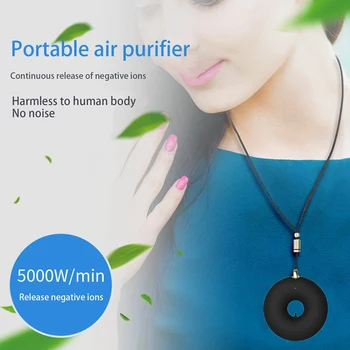 

2Pcs Personal Mini Air Necklace Negative Ion Air Freshener-No Radiation Low Noise Portable Wearable Air Purifier
