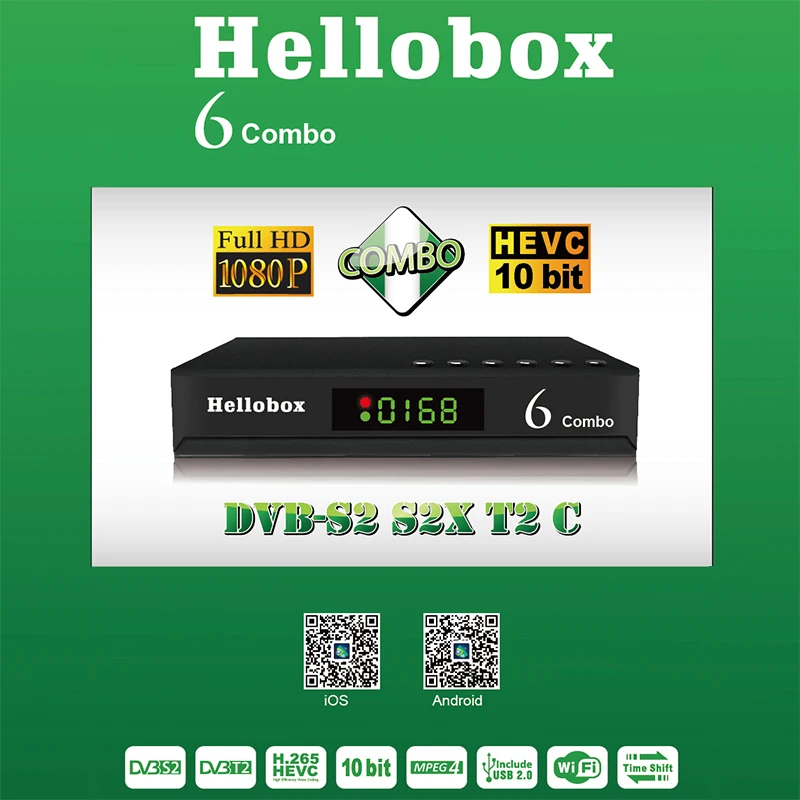 Hellobox6 комбо Спутниковое ТВ приемника DVB-S2/S2X/T2/C полностью совместимые с Декодер