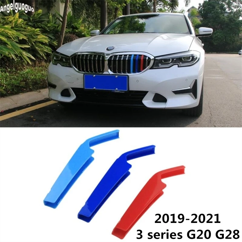 For BMW 3 Series G20 G28 F30 F35 2013-2019-2020 accessories Car 3D Motorsport Power M Performance Front Grille Trim Strips Cover