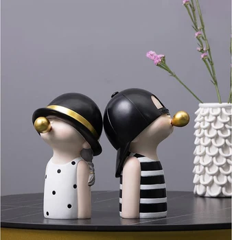

NORDIC CUTE BUBBLE BOY GIRL DOLL RESIN ACCESSORIES HOME LIVINGROOM TABLE SCULPTURE DECORATION ENTRANCE DESKTOP FIGURINES CRAFTS