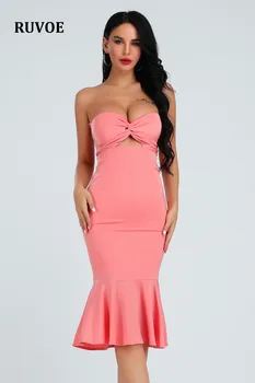 

2019 New Summer Women Sexy Stylish Bodycon Dress Female Off Shoulder Strapless Fishtail Party Dress Back Open Club Dresses S-77