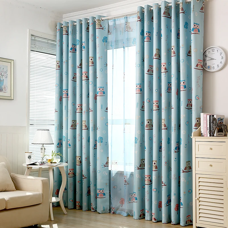 

Children's Boys Room Curtain Fabric Full Blackout Doraemon Cartoon Floor-to-Ceiling Windows And Curtains Finished