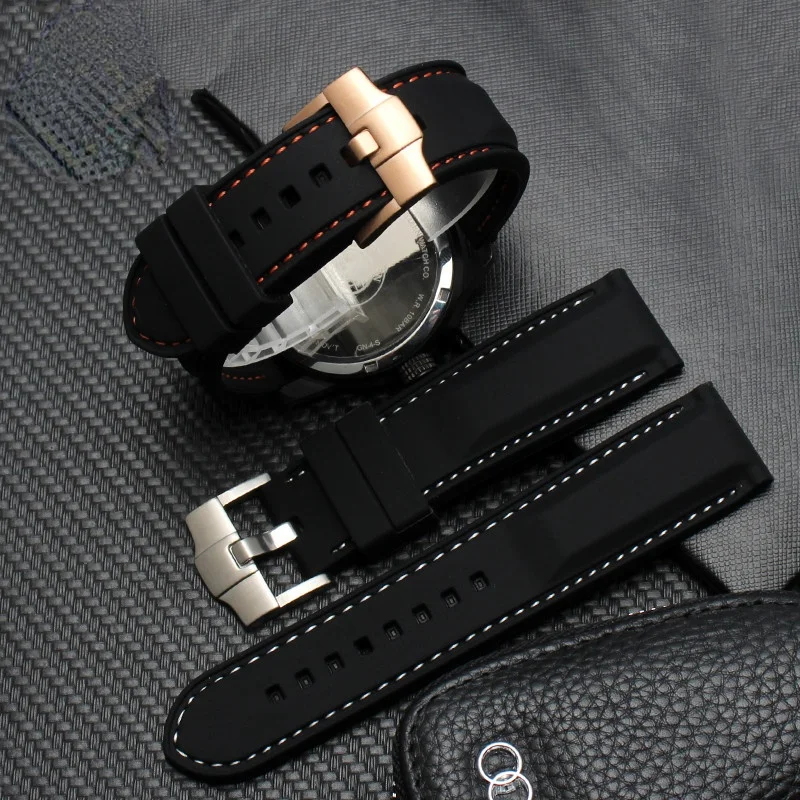Silicone Rubber Waterproof Men's Watch Band for Citizen Tissot Seiko IWC 20  22mm Black Watch Strap|Watchbands| - AliExpress