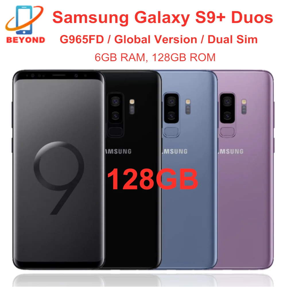 Samsung-teléfono inteligente Galaxy S9 Plus Duos G965FD, teléfono móvil Original libre con 6GB RAM, 128GB ROM, Octa Core, pantalla de 6,2 pulgadas, soporta NFC