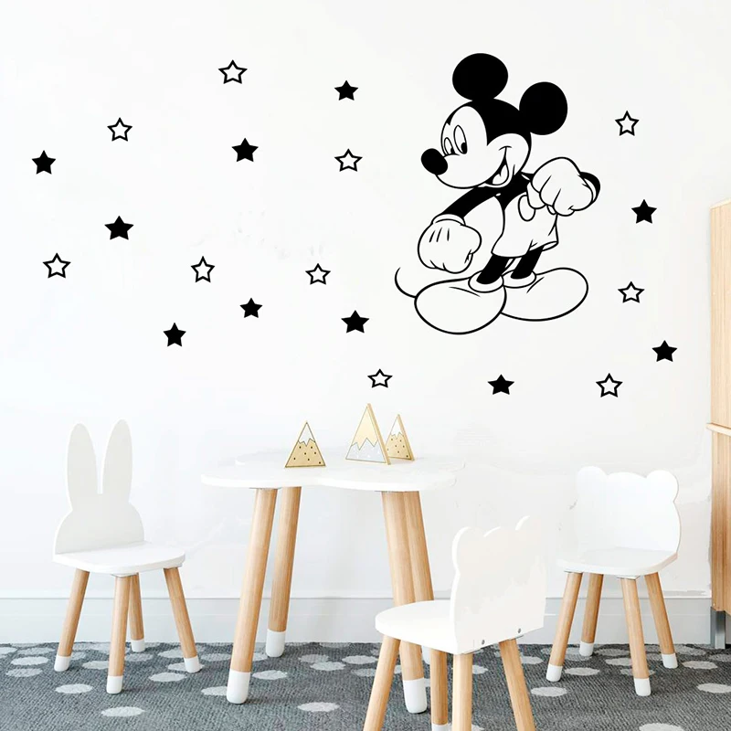 Cartoon Disney Mickey Mouse Vinyl Wall Sticker For Home Decor Nursery Kids Babys Rooms Decoration Bedroom Mural Wall Art Decals