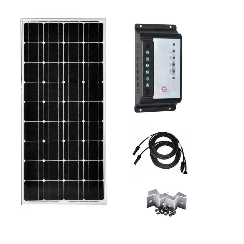 Compare 100 Watt 12V Solar Panels Kit 20A Charge Controller for Off-Grid 12 Volt Battery System Car Caravan Car Motorhomes Rv PV Cable