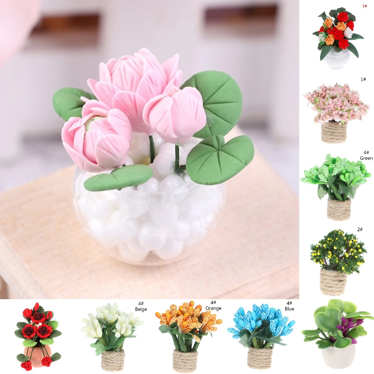 1set Dollhouse Lotus Green Plants Flower Potted Plant Flower For Dollhouse Furniture Toys Diy Toy For Dollhouse Decoration Furniture Toys Aliexpress