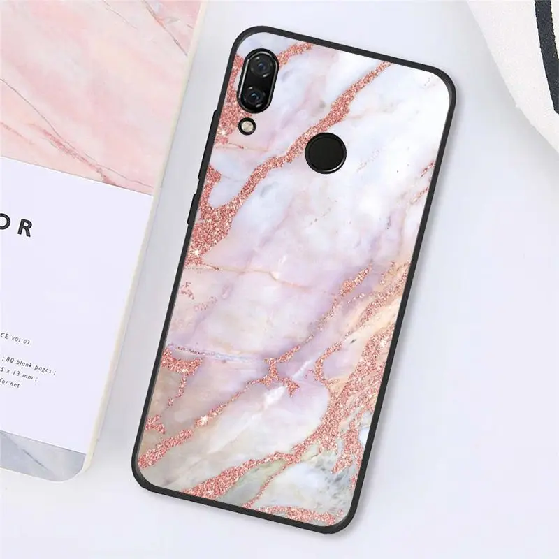 Love Heart Gold Rose Marble Stripes