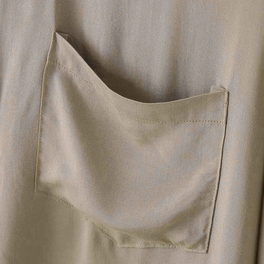 Camisa Masculina мужская мода Хаки длинный рукав сплошной цветной лацкан бизнес или Повседневная рубашка Топы Блузка 19July29 P30