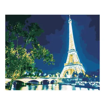 

Paint For Adults and Kids DIY Oil Painting Kits Pre-Printed Canvas Tower