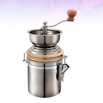 

Stainless Steel Container Manual Coffee Bean Grinder Mills Machine Hand Conical Coffee Burr Grinder Pepper Spice Mills Kitchen T