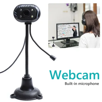

MIC Webcam Camera Computer PC Laptop USB 2.0 HD Video Microphone Space-saving for School Office Working Ornaments
