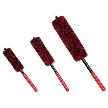 

New Auto Car Wheel Hub Cleaning Brush Flexible Long Handle Premium Wool Car Rim Brushes Soft Fiber Car Tire Cleaning Brush Tools