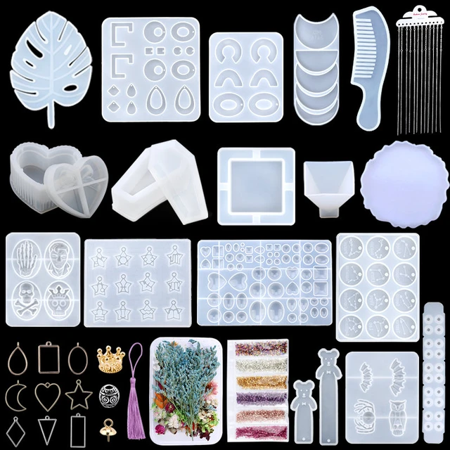 Epoxy Resin Kit for Beginners Silicone Resin Mold Set with DIY Supplies  Tools, Glitter Sequins, Foil