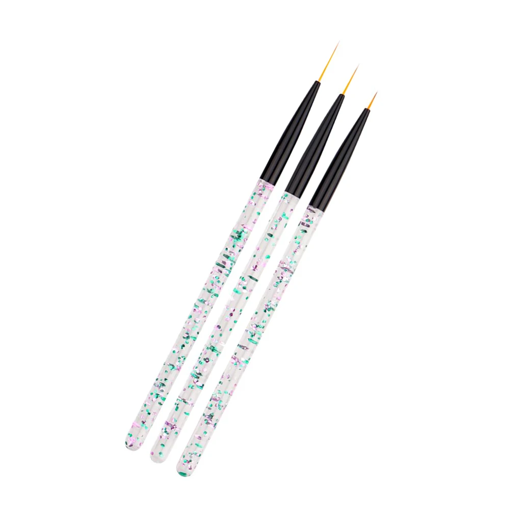 3Pcs Home Salon Acrylic Nail Art Paiting Polish Design Brush Nail Dotting Pens