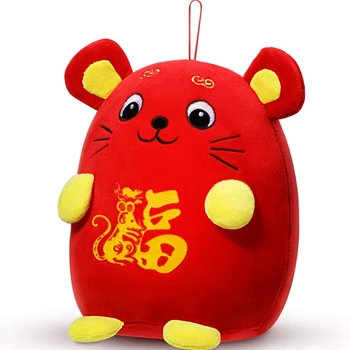 

Chinese New Year Red Rat Ornament Decorations Year of the Mouse Festival Decoration Good Luck Plush Red Mascot Mouse Stuffed Ani