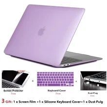 Матовый чехол для ноутбука+ чехол для клавиатуры+ пленка для экрана+ пылеотталкивающие устройства для Apple Macbook Air 11 13 Pro retina 12 13 15 New 13 15 Pro Touch Bar