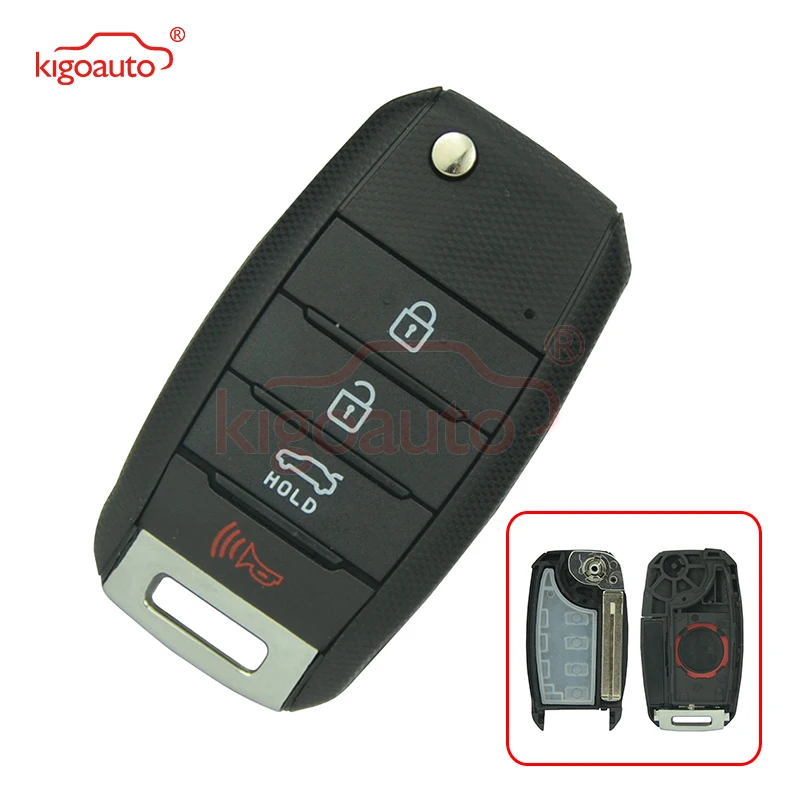 

Kigoauto Replacement Key Shell fit for KIA Optima Sorento Soul Carens Sportage Flip Remote Key Entry Case Fob 4 Button toy49