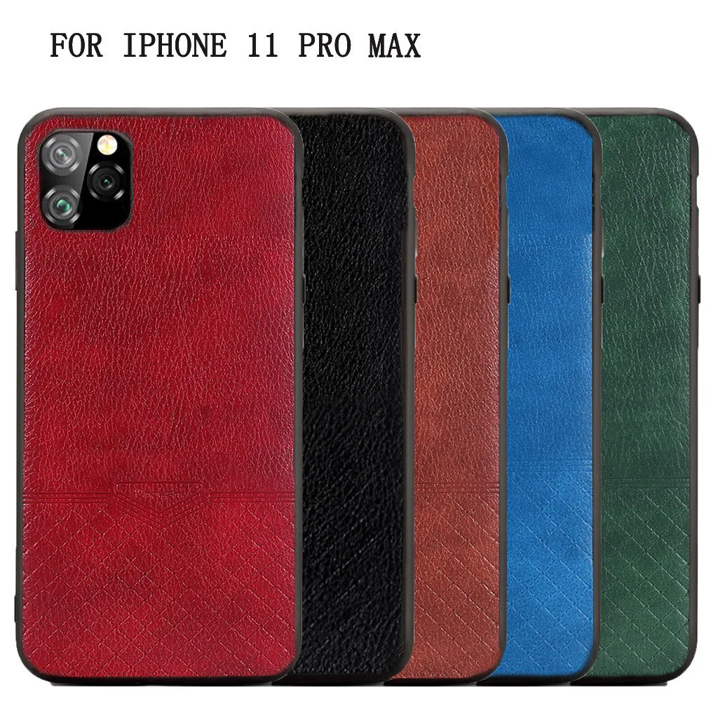 Slim Leather Vintage Shock-proof Case Cover for iPhone 11 Pro Max 6.5 Inch Luxury Hard Matte Cover Business Style Phone Cases