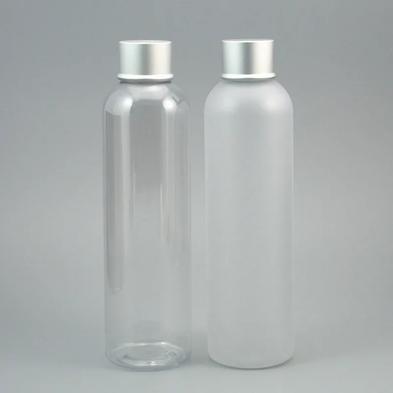 

30pc/lot 250ml Plastic Makeup Water Bottle, Screw Cap, Empty Toner Container, Refillable Lotion Bottle ,Silver Aluminum Top