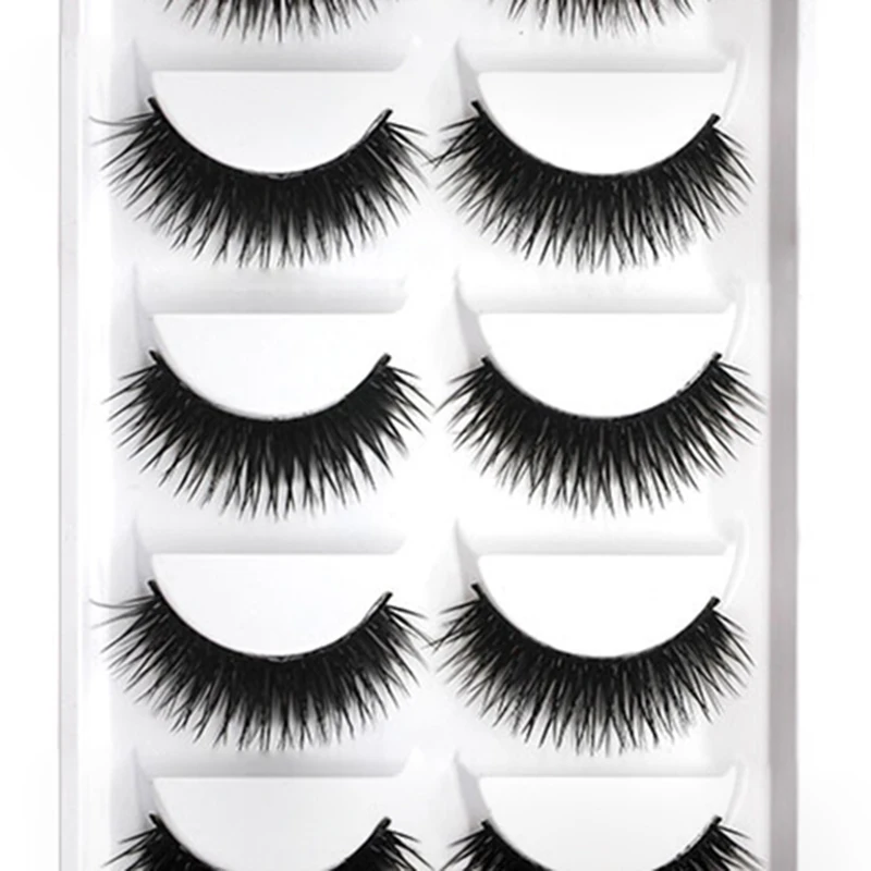 5 пар ресниц накладные ресницы ручной работы черные мягкие большие H4J8|Накладные