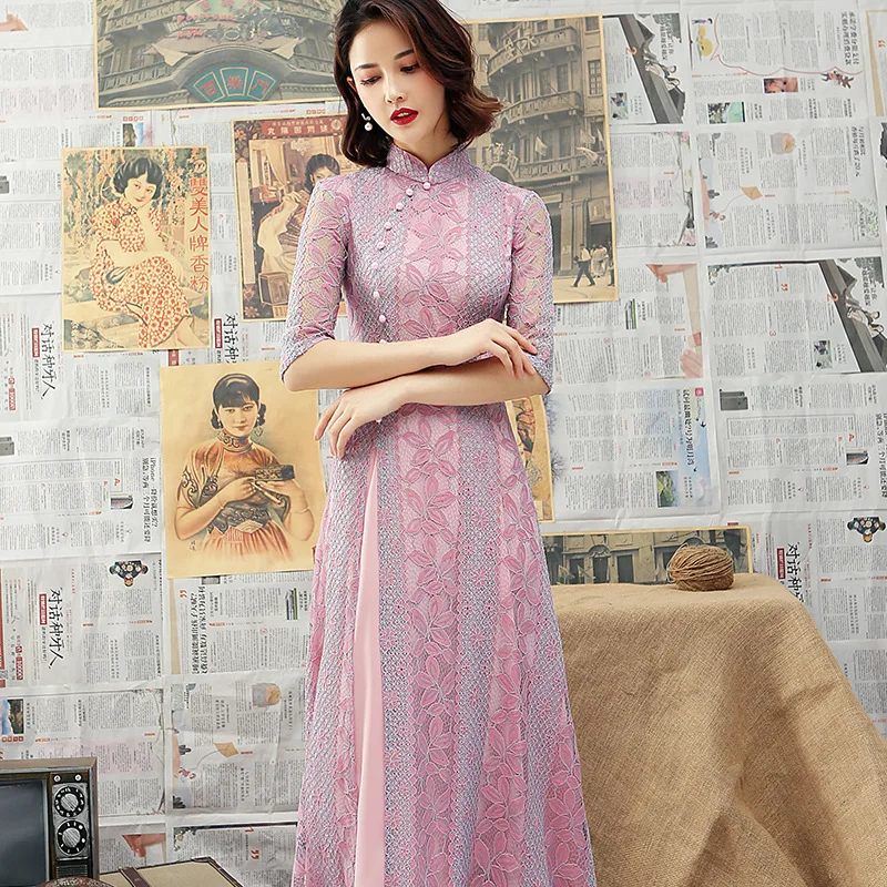 Китайская традиционная одежда cheongsam qiapo Vietnam Ao Dai платья для женщин