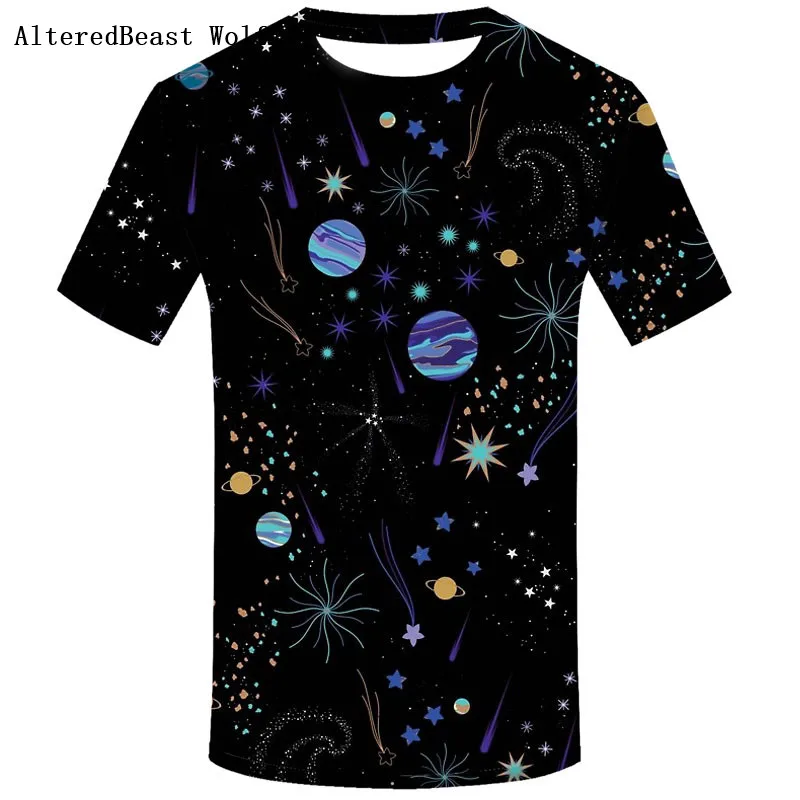 Intergalactic Summer New Fashion Men 3D T-shirt Short Sleeve Funny Casual Hip-Hop Print O-Neck Tops Tee | Мужская одежда