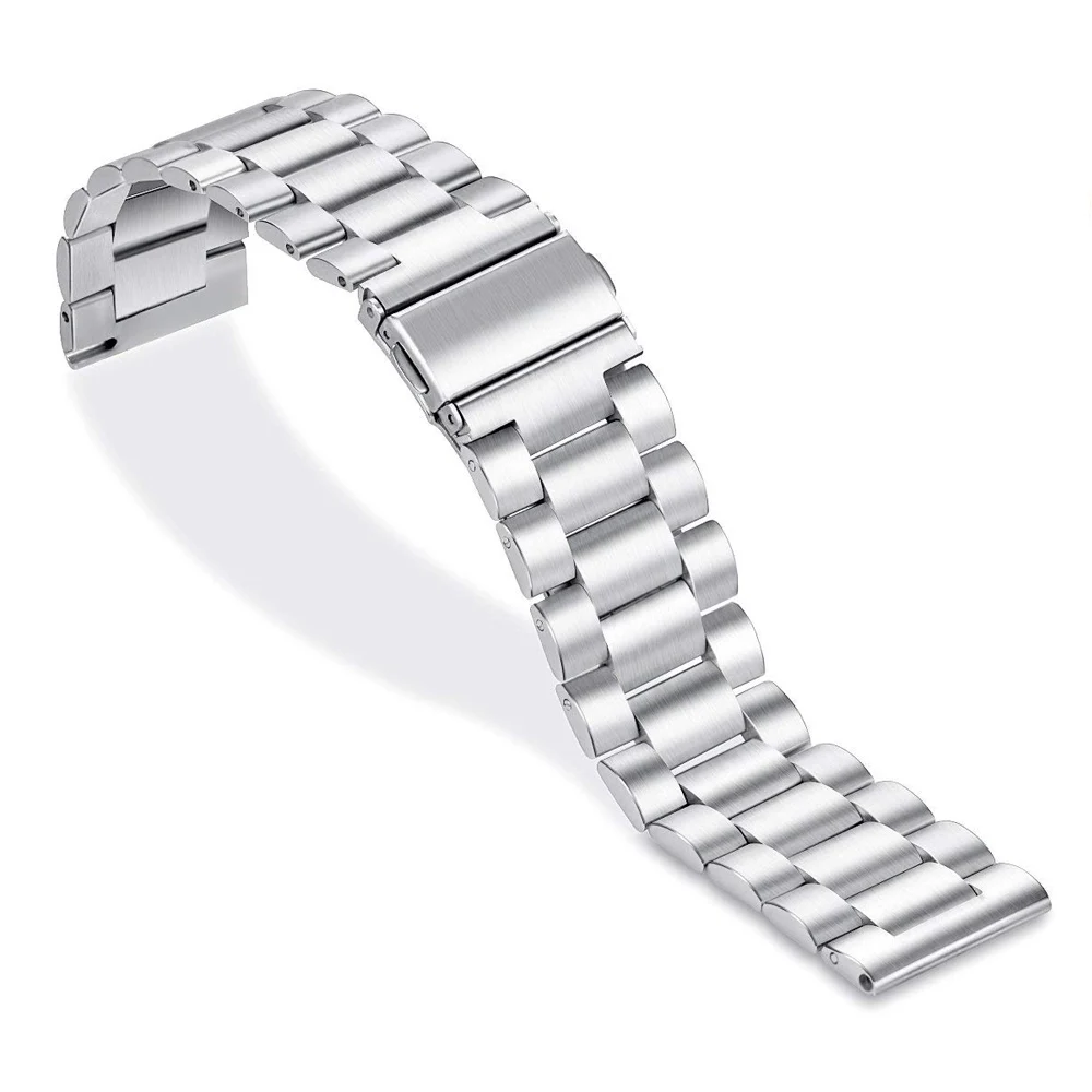 Galaxy watch 46 мм ремешок для gear S3 frontier huawei watch GT amazfit bip ремешок 22 мм браслет из нержавеющей стали - Цвет ремешка: silver