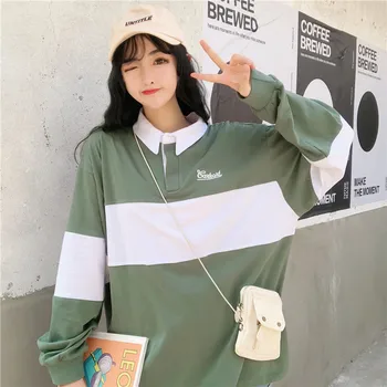 

2020 Fashion Hoodies Women Winter Casual Polo Collar Womens Pullover kpop Letters Long Sleeve hoodie Sweatshirts ropa mujer bts
