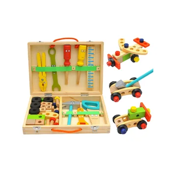 

1Set Children Simulation Repair Tools Portable Toolbox Pretend Play Repair Tools Kit Wood Maintenance Tools Educational Learning
