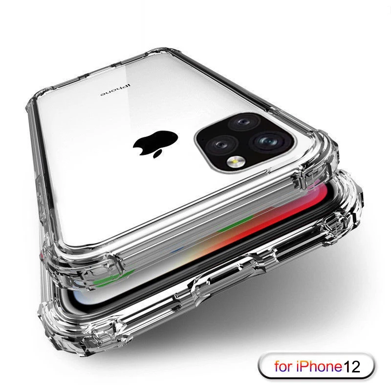 Прозрачный чехол для iPhone 12 Pro Max Mini противоударный прозрачный мягкий с подушкой