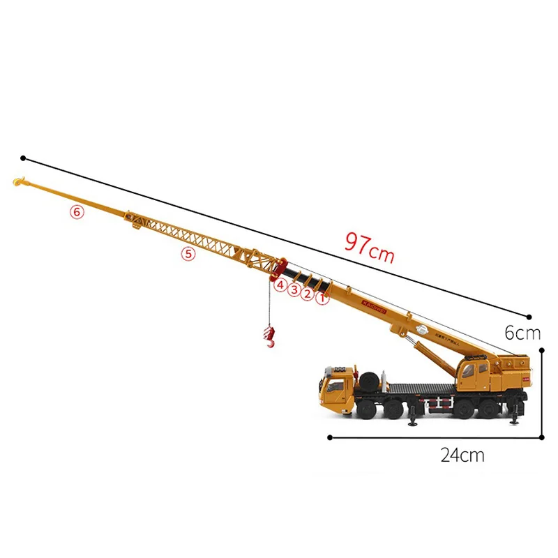 

Hot 1:55 Mega Lifter Alloy Diecast Model with 4 Front Wheel Steering Linkage 360 Degree Rotate Work Platform Crane Children Gift