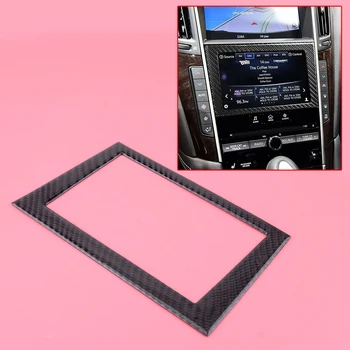

CITALL Carbon Fiber Interior Console GPS Navigation Cover Trim Frame Fit for Infiniti Q50 Q60 2014 2015 2016 2017 2018 2019